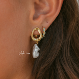 Ada | Irregular Gold Pearl Earrings