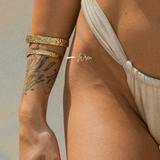 Wren | Thin Hammered Gold Cuff Bangle