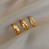 Set of Gold Minimal Rings - Poppy Collection - Elegant rings in various sizes for versatile styling."