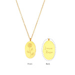 Delilah Necklace - June Birth Flower Jewellery - Close-up of the exquisite floral pendant design.