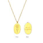 Delilah Necklace - March Birth Flower Jewellery - Close-up of the exquisite floral pendant design.
