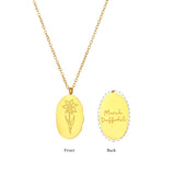 Delilah Necklace - March Birth Flower Jewellery - Close-up of the exquisite floral pendant design.