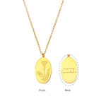 Delilah Necklace - January Birth Flower Jewellery - Close-up of the exquisite floral pendant design.